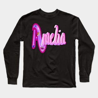 Amelia Girls and womens Personalized Custom name Amelia Long Sleeve T-Shirt